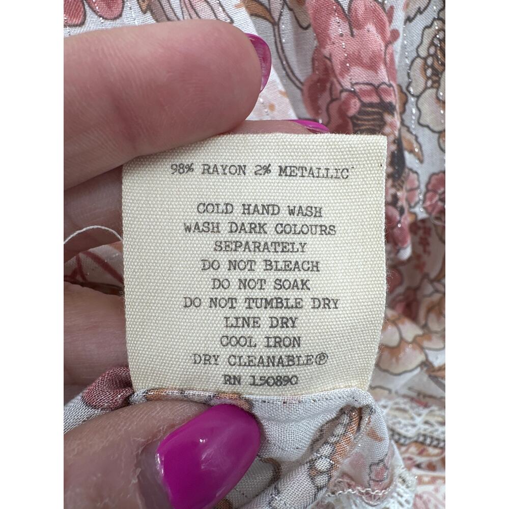 Spell & The Gypsy Collective Rosewater Zahara Off Shoulder Top Size Small - Picture 6 of 6